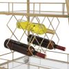 Golden Mobile Bar Cart Serving Wine Cart with Wheels; 3-tier Metal Frame Elegant Wine Rack for Kitchen; Party; Dining Room and Living Room